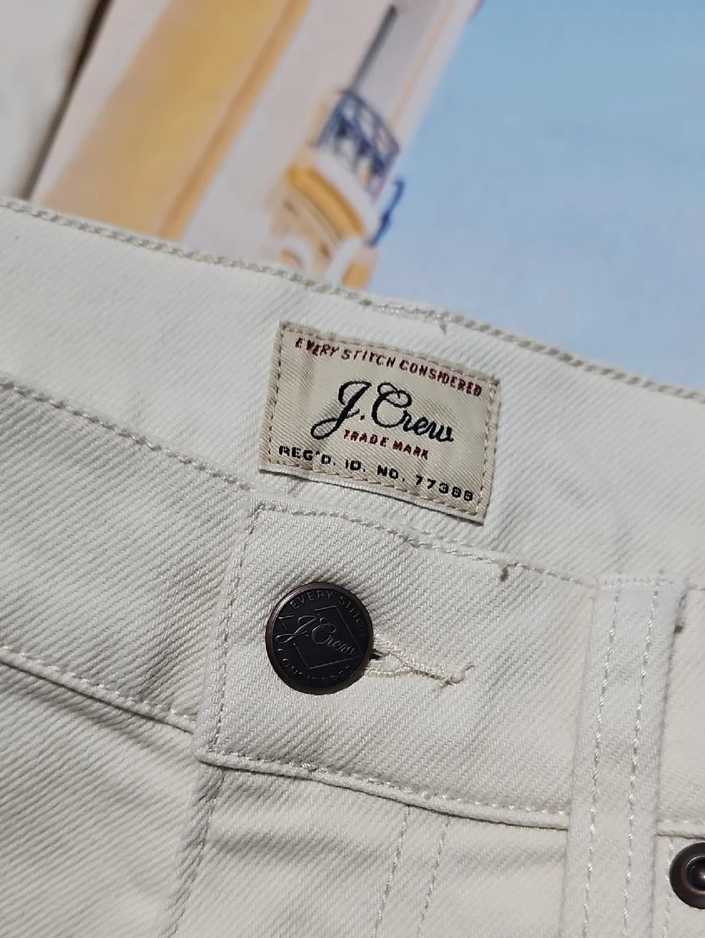 J. Crew 770 Stretch Slim Straight Cream Jeans Size 30x32 New